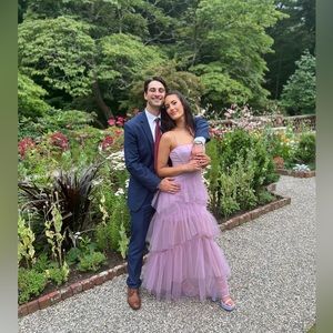 BCBGMAXAZRIA Corsrt Tulle Gown in Orchid